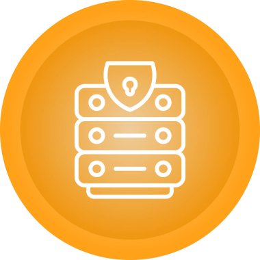 Modern Veri Merkezi Güvenlik simgesinin vektör çizimi     