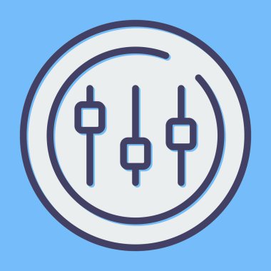 Müzik Eşitleyici Çember simgesinin vektör çizimi  