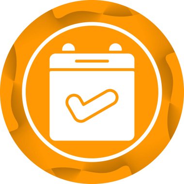 Takvim ve çek işareti. Web simgesi basit illüstrasyon