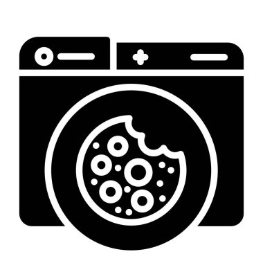 Web sitesi kurabiye simgesi, vektör illüstrasyonu basit tasarım