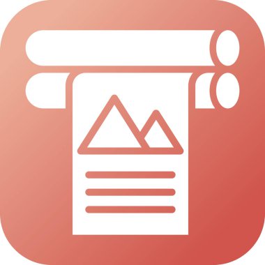 Büyük Biçim Yazıcı vektör simgesi basit illüstrasyon