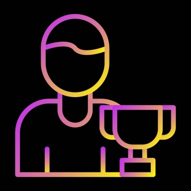  Ödül kazanan ikon. vektör illüstrasyonu