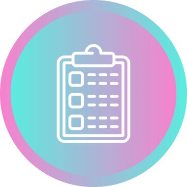 Liste simgesi ve vektör illüstrasyonlu pano 