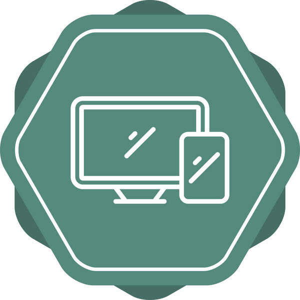 Desktop computer icon, vector illustration simple design