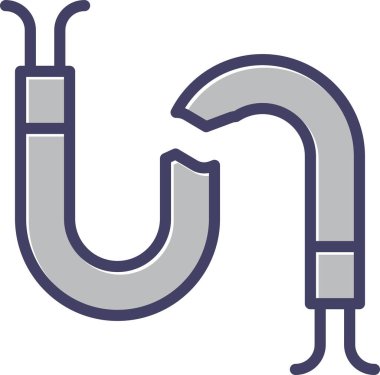 Kırık Kablo ağ simgesi, basit vektör illüstrasyonu