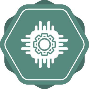 İşlemci Web simgesi vektör illüstrasyonu 
