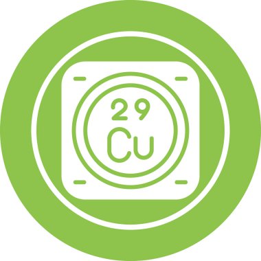 Periyodik tablonun bakır kimyasal elementinin web çizimi
