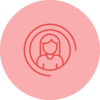 Kadın kullanıcı. Web simgesi basit illüstrasyon