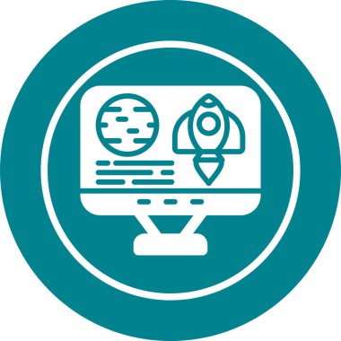 roket simgesi, vektör illüstrasyonu basit tasarım