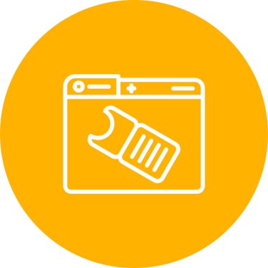 Bilet web simgesi, basit vektör illüstrasyonu
