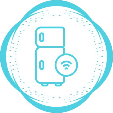 Akıllı Buzdolabı simgesi, vektör illüstrasyonu basit tasarım