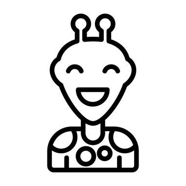 Uzaylı web simgesi, basit vektör illüstrasyonu 