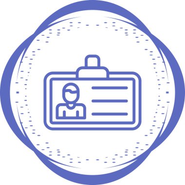 kimlik kartı simgesinin vektör illüstrasyonu