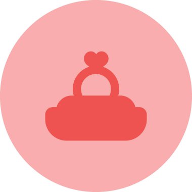 Evlilik Kalp Şekilli Halka ikonunun vektör illüstrasyon tasarımı