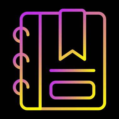 Yer imli defter yazılıyor. Web simgesi basit illüstrasyon