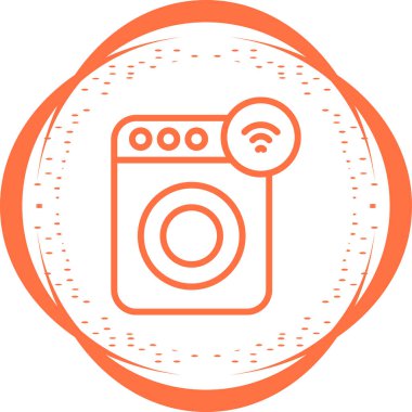 Çamaşır makinesi. Web simgesi basit illüstrasyon