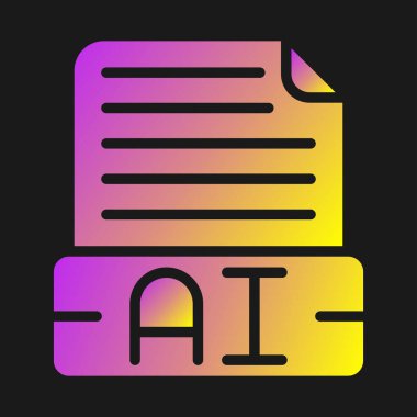 Illustrator Dosya Simgesi. Vektör Dosya Biçimi. AI Dosya Uzantısı Modern Düz Tasarım