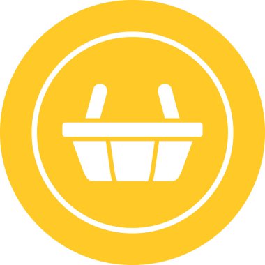 Sepet simgesi, vektör illüstrasyonu basit tasarım