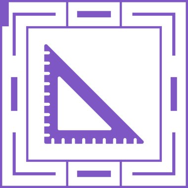 Üçgen cetvel. Web simgesi basit illüstrasyon