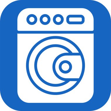 Çamaşır makinesi. Web simgesi basit illüstrasyon
