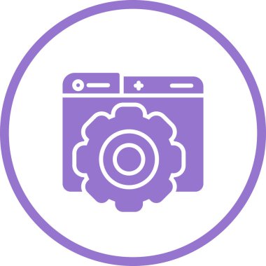 Simge, web düğmesi, basit vektör illüstrasyonu ayarlanıyor