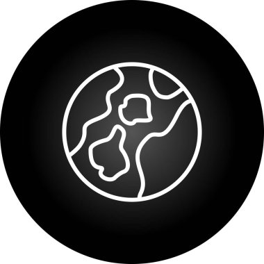 Dünya gezegeni simgesi, vektör illüstrasyonu basit tasarım