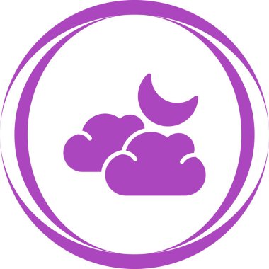 Ay bulutu. Web simgesi vektör tasarımı