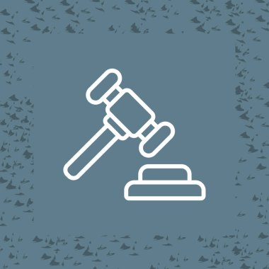 Law gavel simgesi, vektör illüstrasyonu 