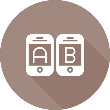 A-B Simge Testi. İş ve Finans. İzole İllüstrasyon. B varyasyonlarını test etmek için iki web sayfası.