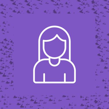 Kadın kullanıcı. Web simgesi basit illüstrasyon