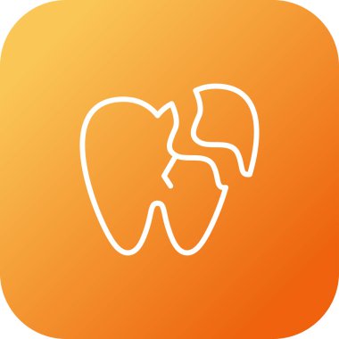 Kırık Diş, Diş Logosu şablonu, vektör illüstrasyonu  