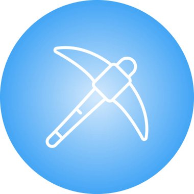 Kazma Simgesi ya da Beyaz Arkaplanda Balta Simgesi Silueti. Web Sitesi Tasarımı ve Uygulamaları için Simge