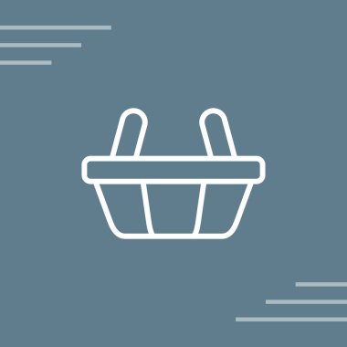 Sepet simgesi, vektör illüstrasyonu basit tasarım