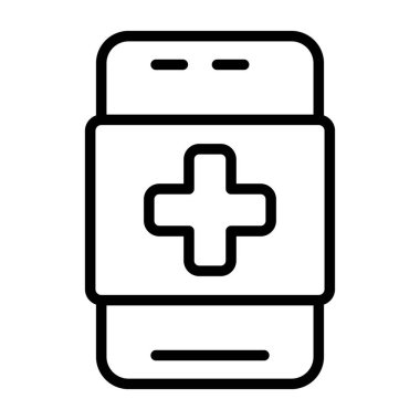 Tıbbi Uygulama Web simgesi, vektör illüstrasyonu