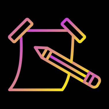 Kalemle yapışkan bir not. Web simgesi basit illüstrasyon