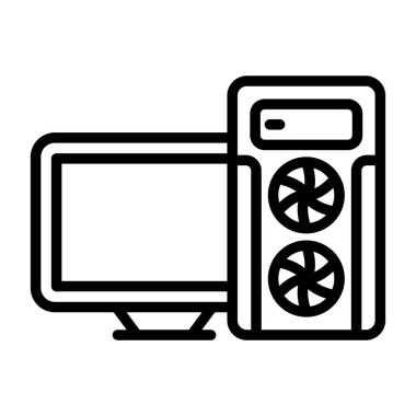 Oyun PC simgesi, vektör illüstrasyonu basit tasarım