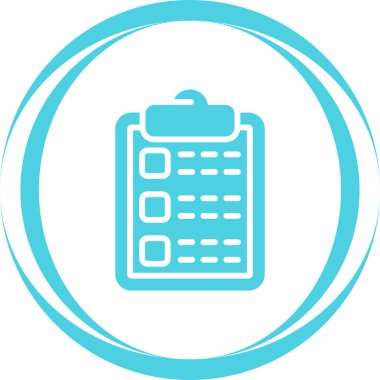 Liste simgesi ve vektör illüstrasyonlu pano 