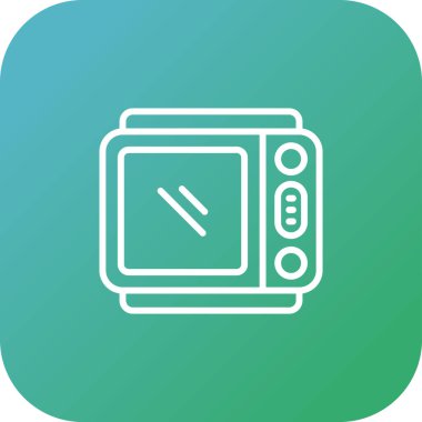 Mikrodalga. Web simgesi basit illüstrasyon