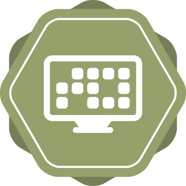 Masaüstü bilgisayar simgesi, vektör illüstrasyonu basit tasarım