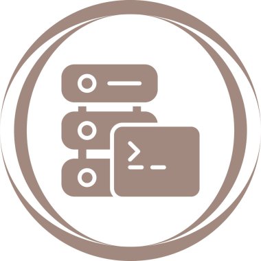 SSH Ev Sahipliği Web simgesi, vektör illüstrasyonu 