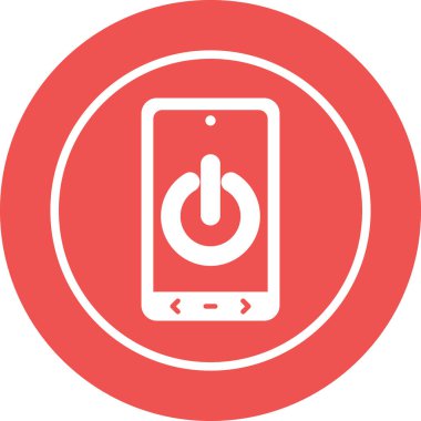 Güç düğmesi vektör illüstrasyonlu akıllı telefon simgesi