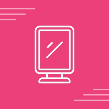 Masaüstü bilgisayar simgesi, vektör illüstrasyonu basit tasarım