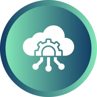 Bulut Yönetimi Simgesi, Vektör İllüstrasyonu 