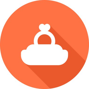 Evlilik Kalp Şekilli Halka ikonunun vektör illüstrasyon tasarımı