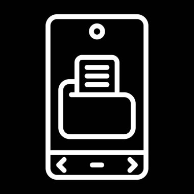 Dosya sembolü çizim tasarımı olan akıllı telefon 