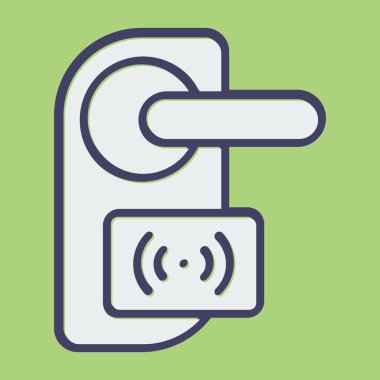 Anahtar Kart simgesi, vektör illüstrasyonu 