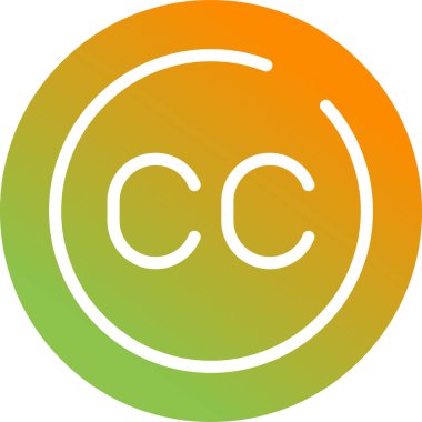 Altyazılar Çember simgesi, vektör illüstrasyonu basit tasarım