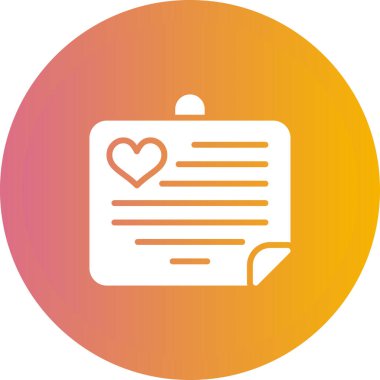  Aşk Notu Web simgesi vektör illüstrasyonu