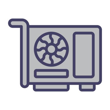 Grafik kart simgesi, vektör illüstrasyonu basit tasarım