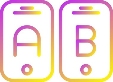 A-B Simge Testi. İş ve Finans. İzole İllüstrasyon. B varyasyonlarını test etmek için iki web sayfası.